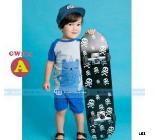 setelan santai kaos celana anak